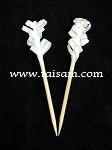 TS09002 68MM WHITE PAPER FRILLED PICKS 
