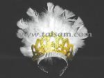 TS52008TR FEATHER FAN TOP LASER CROWN TIARA