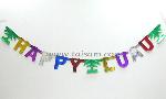 TS69024BN 4 1/4x54" HAPPY LUAU FOIL LETTER BANNER